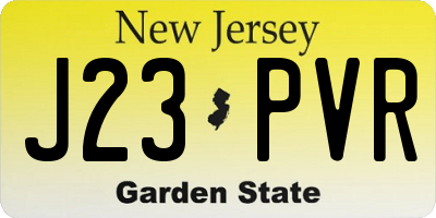 NJ license plate J23PVR