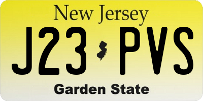 NJ license plate J23PVS