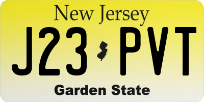 NJ license plate J23PVT