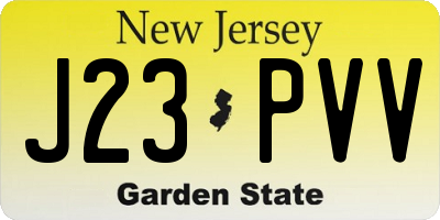 NJ license plate J23PVV