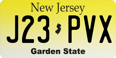 NJ license plate J23PVX