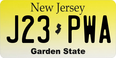 NJ license plate J23PWA