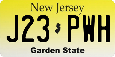 NJ license plate J23PWH