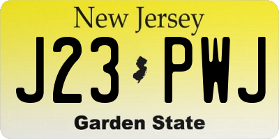 NJ license plate J23PWJ