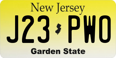 NJ license plate J23PWO