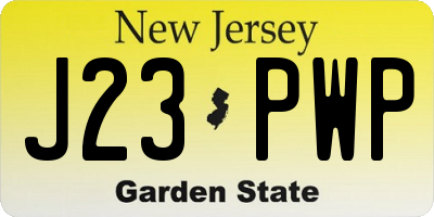 NJ license plate J23PWP