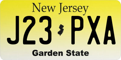 NJ license plate J23PXA