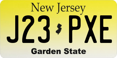 NJ license plate J23PXE