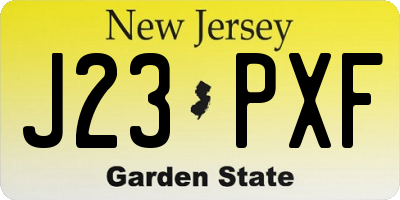 NJ license plate J23PXF