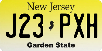 NJ license plate J23PXH