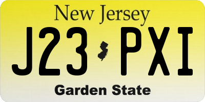 NJ license plate J23PXI