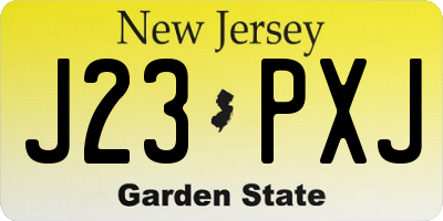 NJ license plate J23PXJ