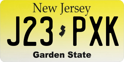 NJ license plate J23PXK