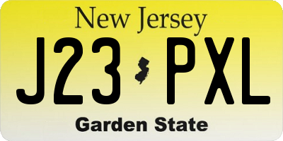NJ license plate J23PXL