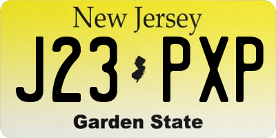 NJ license plate J23PXP