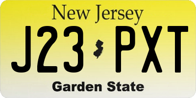 NJ license plate J23PXT