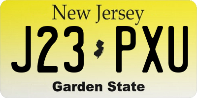 NJ license plate J23PXU