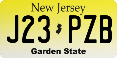 NJ license plate J23PZB