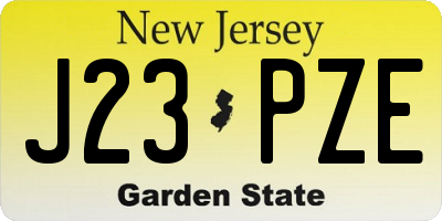 NJ license plate J23PZE