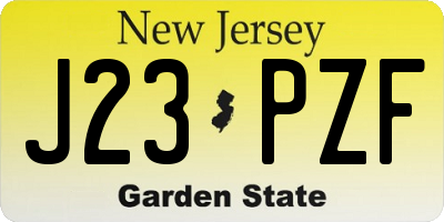 NJ license plate J23PZF