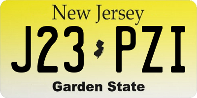 NJ license plate J23PZI