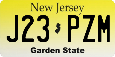 NJ license plate J23PZM
