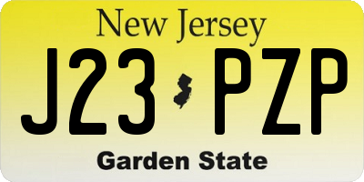 NJ license plate J23PZP