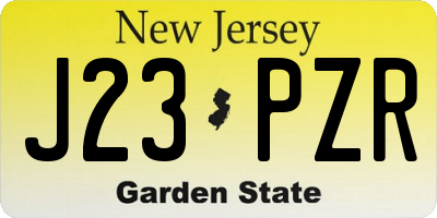 NJ license plate J23PZR