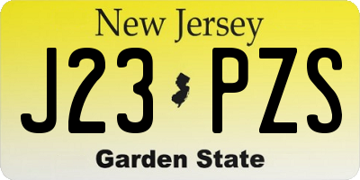 NJ license plate J23PZS