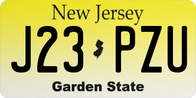 NJ license plate J23PZU