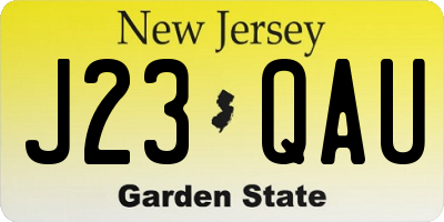 NJ license plate J23QAU