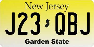 NJ license plate J23QBJ