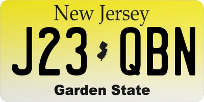 NJ license plate J23QBN