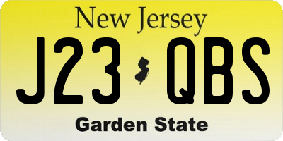 NJ license plate J23QBS