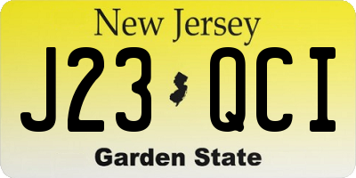 NJ license plate J23QCI