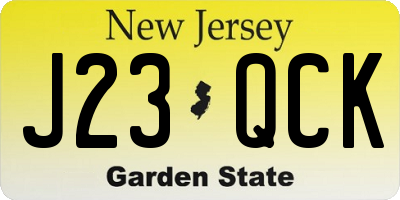 NJ license plate J23QCK