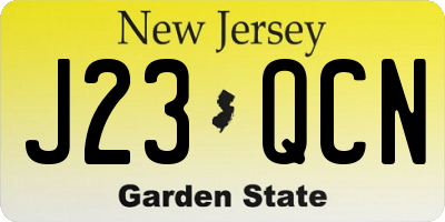 NJ license plate J23QCN