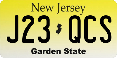NJ license plate J23QCS