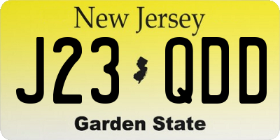 NJ license plate J23QDD