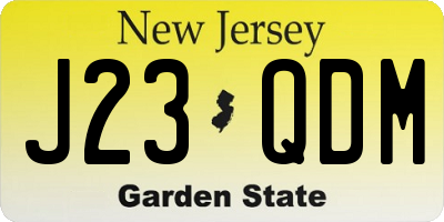NJ license plate J23QDM