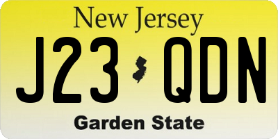 NJ license plate J23QDN