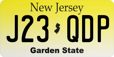NJ license plate J23QDP