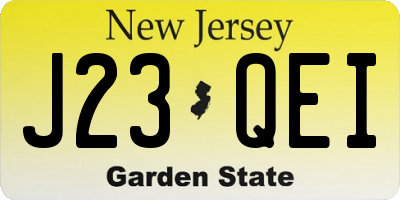 NJ license plate J23QEI