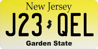 NJ license plate J23QEL