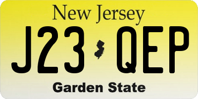 NJ license plate J23QEP