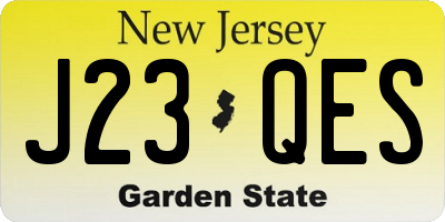 NJ license plate J23QES