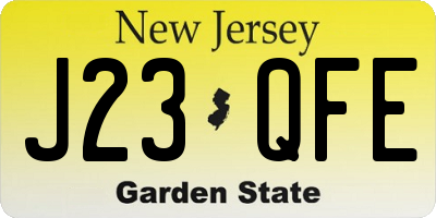 NJ license plate J23QFE