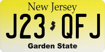 NJ license plate J23QFJ