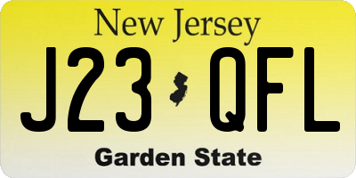 NJ license plate J23QFL