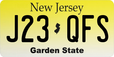 NJ license plate J23QFS